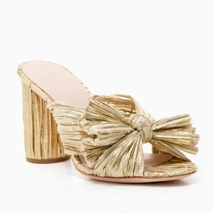 Loeffler Randall GOLD PENNY KNOT MULES 8.5 size